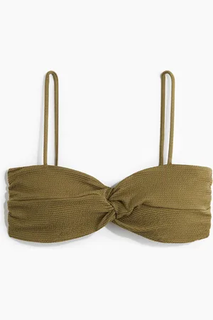 H&M Wattiertes Bikinitop mit Twistdetail - Grün