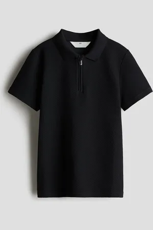 H&M Poloshirt mit Zipper - Schwarz