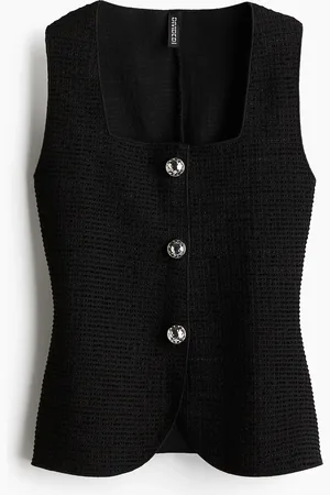 H&M Gilet aus Strukturjersey - Schwarz