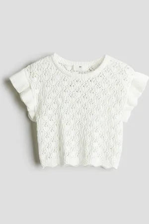 H&M Shirt im Häkellook - Weiß