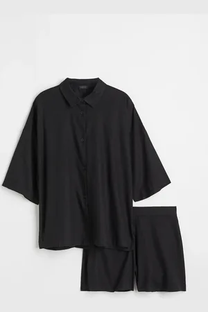 H&M Pyjama aus Leinenmix - Schwarz
