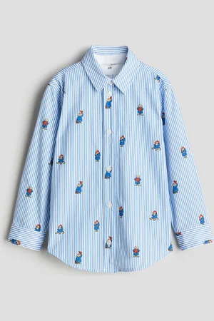 H&M Baumwollhemd mit Motivdetail - Blau