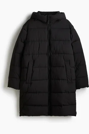H&M Lange Pufferjacke - Schwarz