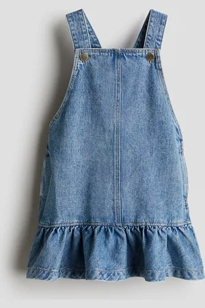 H&M Latzkleid aus Denim - Blau