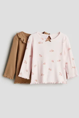 H&M 2er-Pack Gerippte Jerseyshirts - Pink