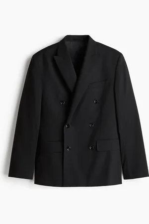 H&M Zweireihiges Jackett in Regular Fit - Schwarz