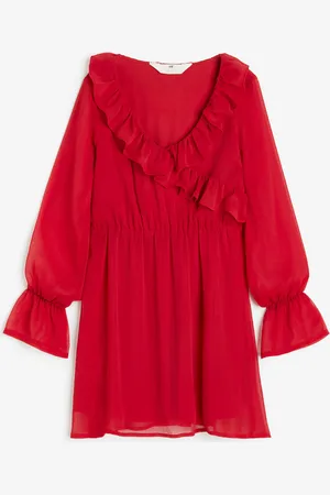 H&M Volantkleid - Rot