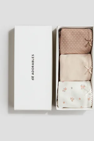H&M 3er-Pack Slips aus Pima-Baumwolle - Beige