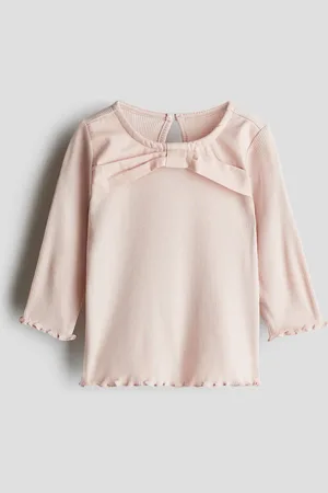 H&M Jerseyshirt mit Schleifendetail - Pink