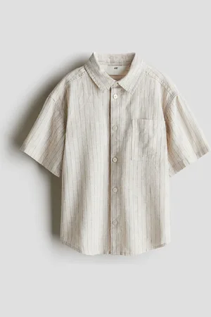 H&M Kurzarmhemd aus Leinenmix - Beige