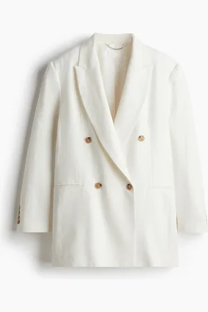 H&M Blazer aus Leinenmix - Weiß