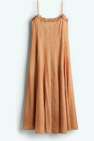 H&M Trägerkleid aus Chiffon - Beige