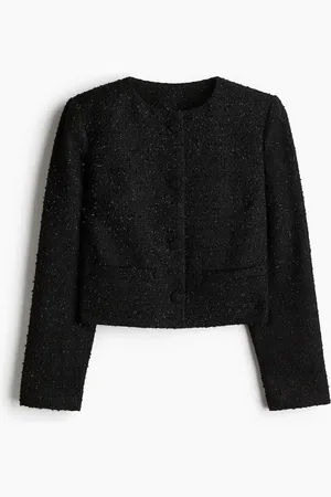 H&M Bouclé-Jacke - Schwarz
