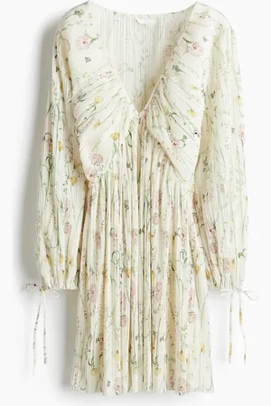 H&M Plissee-Kleid - Beige