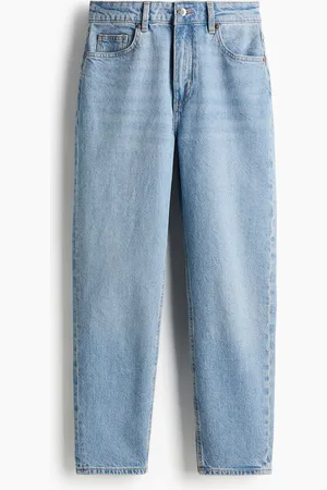 H&M Slim Mom High Ankle Jeans - Blau