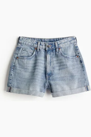 H&M Jeansshorts High Waist - Blau