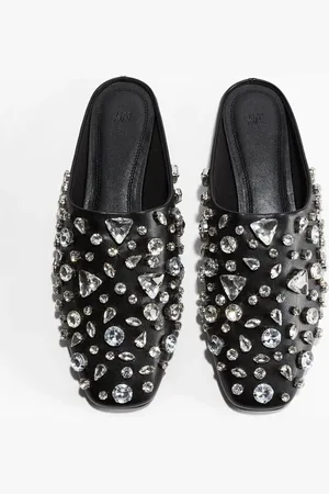 H&M Verzierte Mules - Schwarz