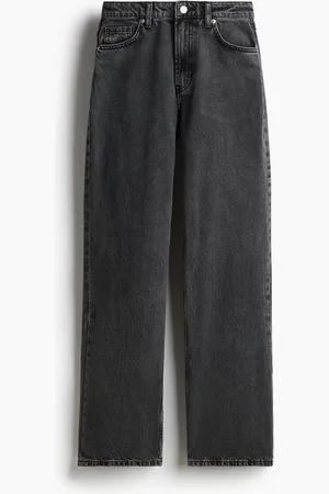 H&M Wide High Jeans - Schwarz