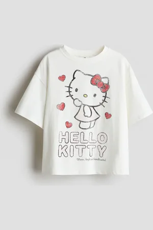 H&M Baumwoll-T-Shirt mit Print - Weiß