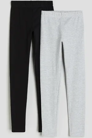 H&M 2er-Pack Baumwollleggings - Grau