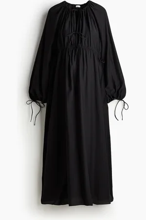 H&M MAMA Maxikleid mit Kordelzügen - Schwarz