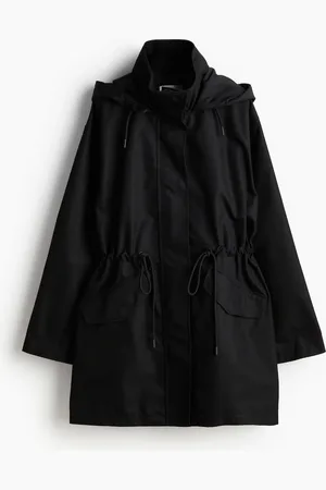H&M Oversized Parka mit Kapuze - Schwarz