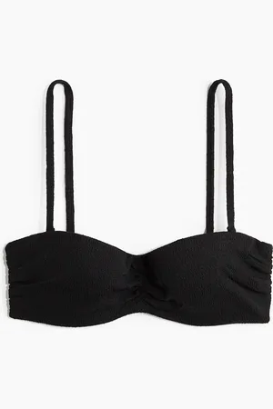 H&M Wattiertes Balconette-Bikinitop - Schwarz