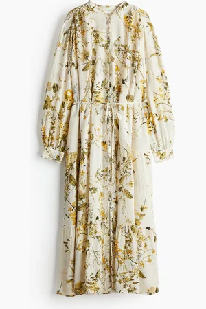 H&M Oversized Kleid aus Crinklestoff - Weiß