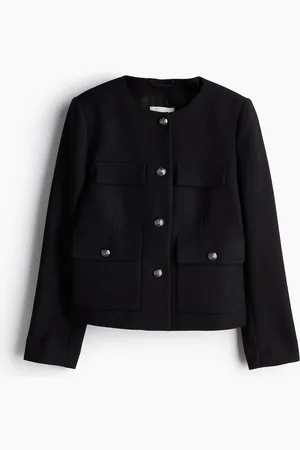 H&M Blazer mit goldfarbenen Knöpfen - Schwarz