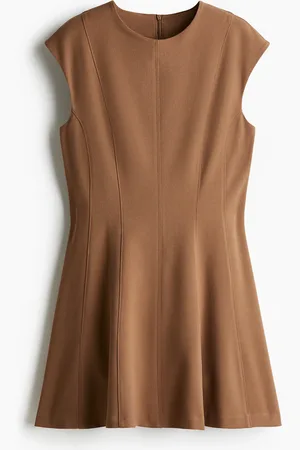 H&M Ausgestelltes Twill-Kleid - Beige