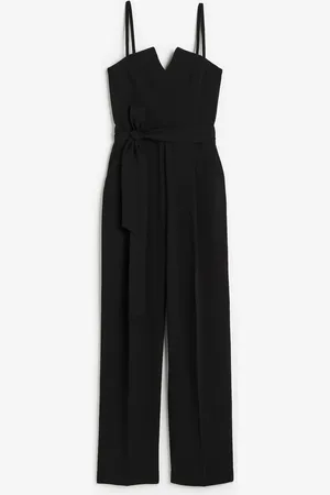 H&M Jumpsuit mit Bindegürtel - Schwarz