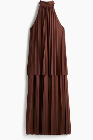 H&M Plissiertes Kleid - Beige