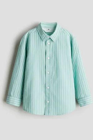 H&M Baumwollhemd mit Langarm - Grün