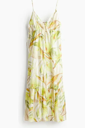 H&M Maxikleid mit Tunnelzügen - Weiß