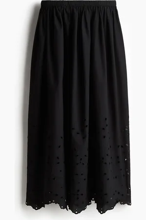 H&M Rock mit Broderie Anglaise - Schwarz