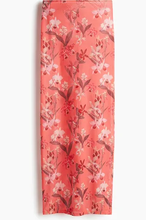 H&M Printedmesh Maxi Skirt - Pink