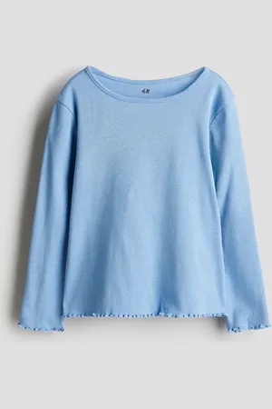 H&M Langarmshirt aus Jersey - Blau