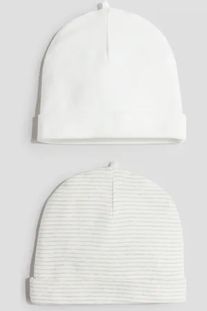 H&M 2er-Pack Beanies aus Baumwolle - Braun
