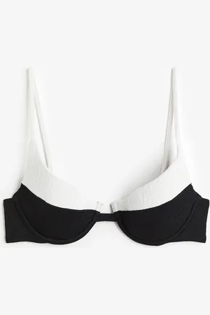 H&M Wattiertes Bikinitop - Schwarz