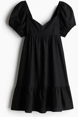 H&M Kleid mit Puffärmeln - Schwarz