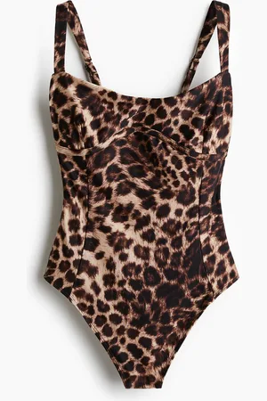 H&M Sweetheart Satin Bodysuit - Braun