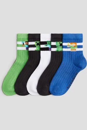 H&M 5er-Pack Gemusterte Socken - Grün
