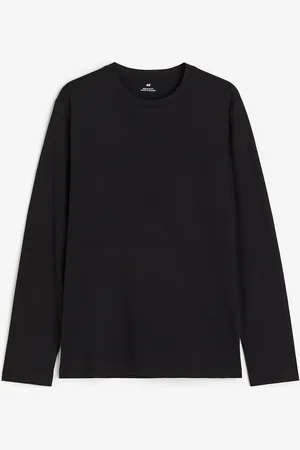 H&M Jerseyshirt in Regular Fit - Schwarz