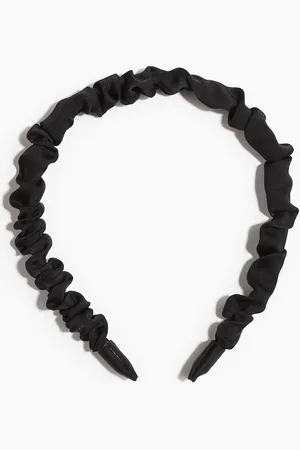 H&M Satin-Haarreif mit Raffung - Schwarz