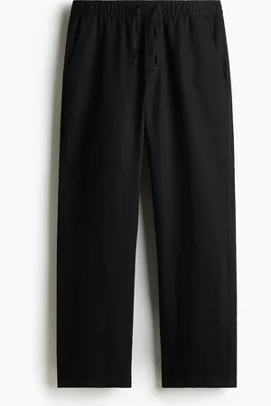 H&M Hose aus Leinen in Relaxed Fit - Schwarz