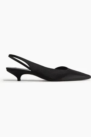 H&M Slingpumps aus Satin - Schwarz