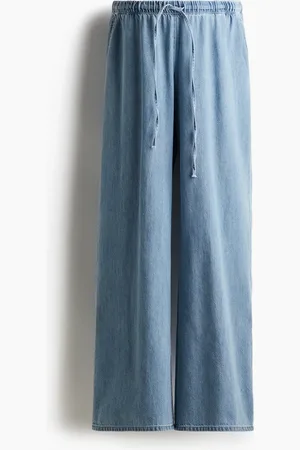 H&M MAMA Denimhose mit Kordelzug - Blau