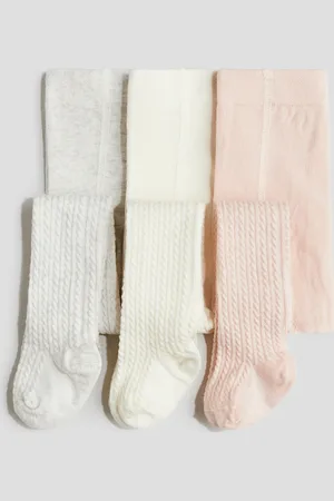 H&M 3er-Pack Strumpfhosen - Weiß