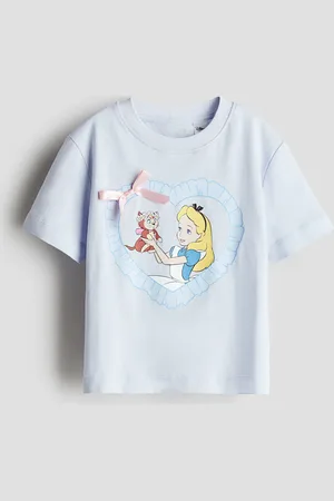 H&M Baumwoll-T-Shirt mit Motivprint - Blau
