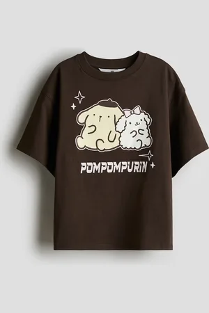 H&M Baumwoll-T-Shirt mit Print - Braun